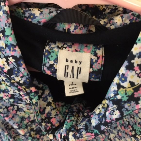 Baby Gap Blue Floral Rain Jacket Toddler 3 - Picture 3 of 3